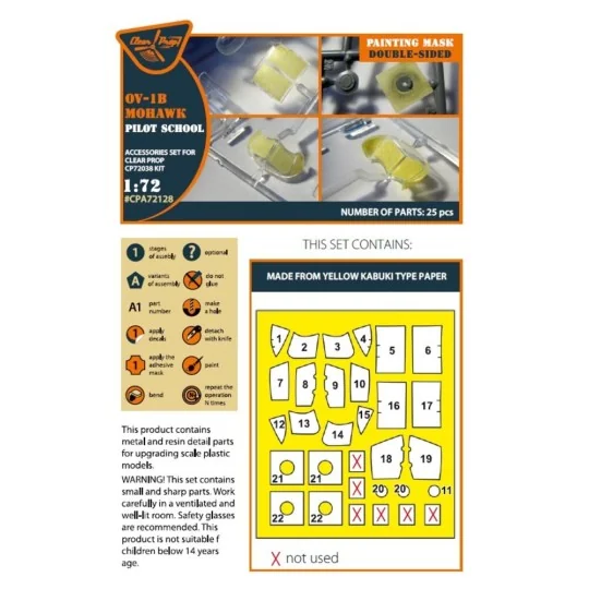 OV-1B Mohawk Pilot School painting mask for CP kit CP72038, 1/72 - ...