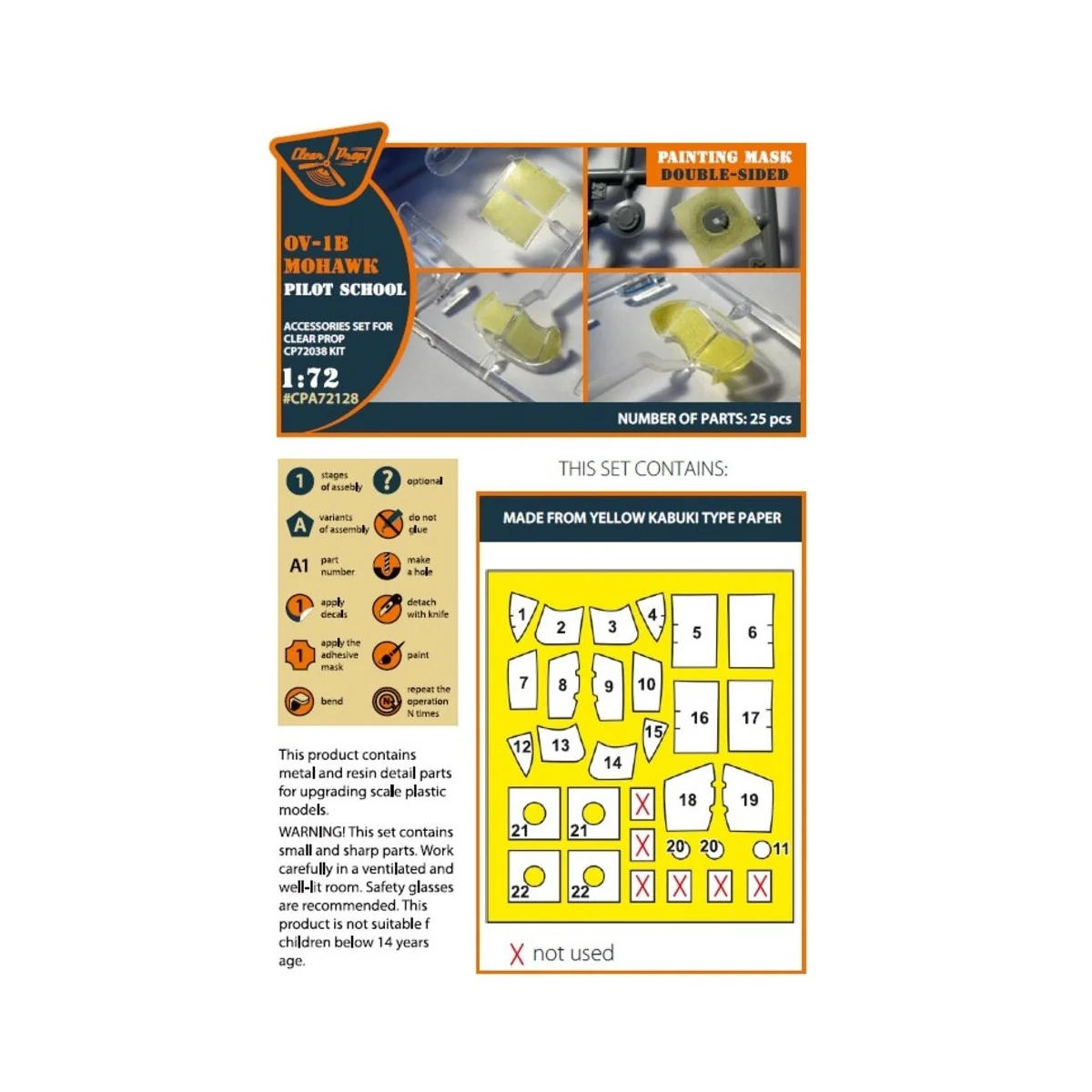 OV-1B Mohawk Pilot School painting mask for CP kit CP72038, 1/72 - ...