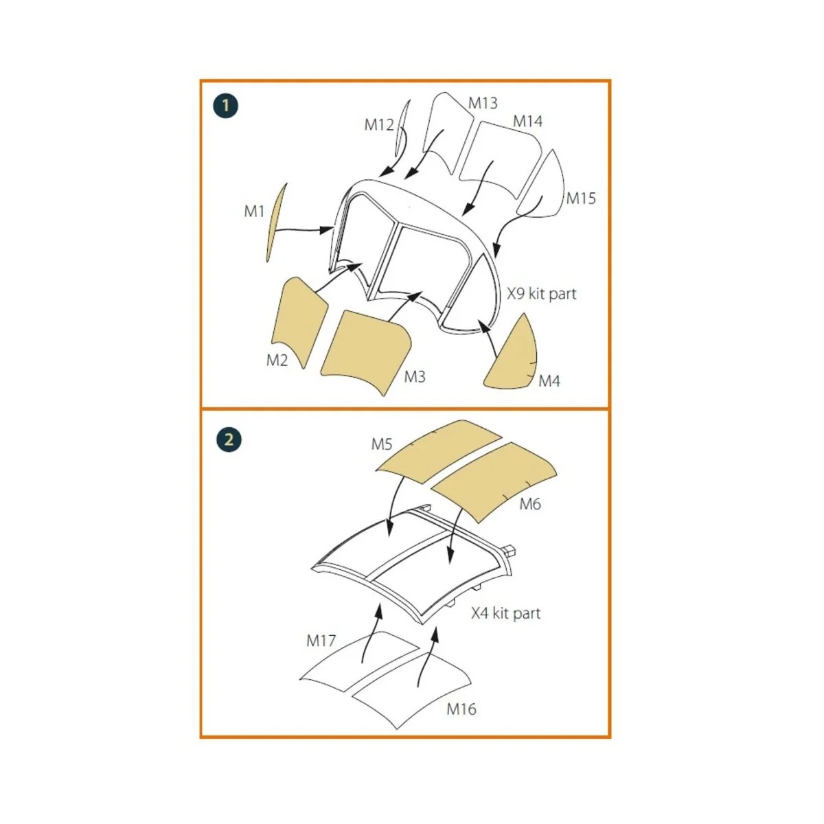 OV-1B Mohawk Pilot School painting mask for CP kit CP72038, 1/72 - ...