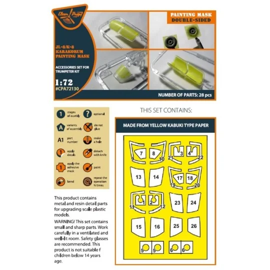 K-8/JL-8 Karakorum double-sided painting mask for Trumpeter kit, 1/... K-8/JL-8 Karakorum double-sided painting mask for Trumpeter kit, 1/...