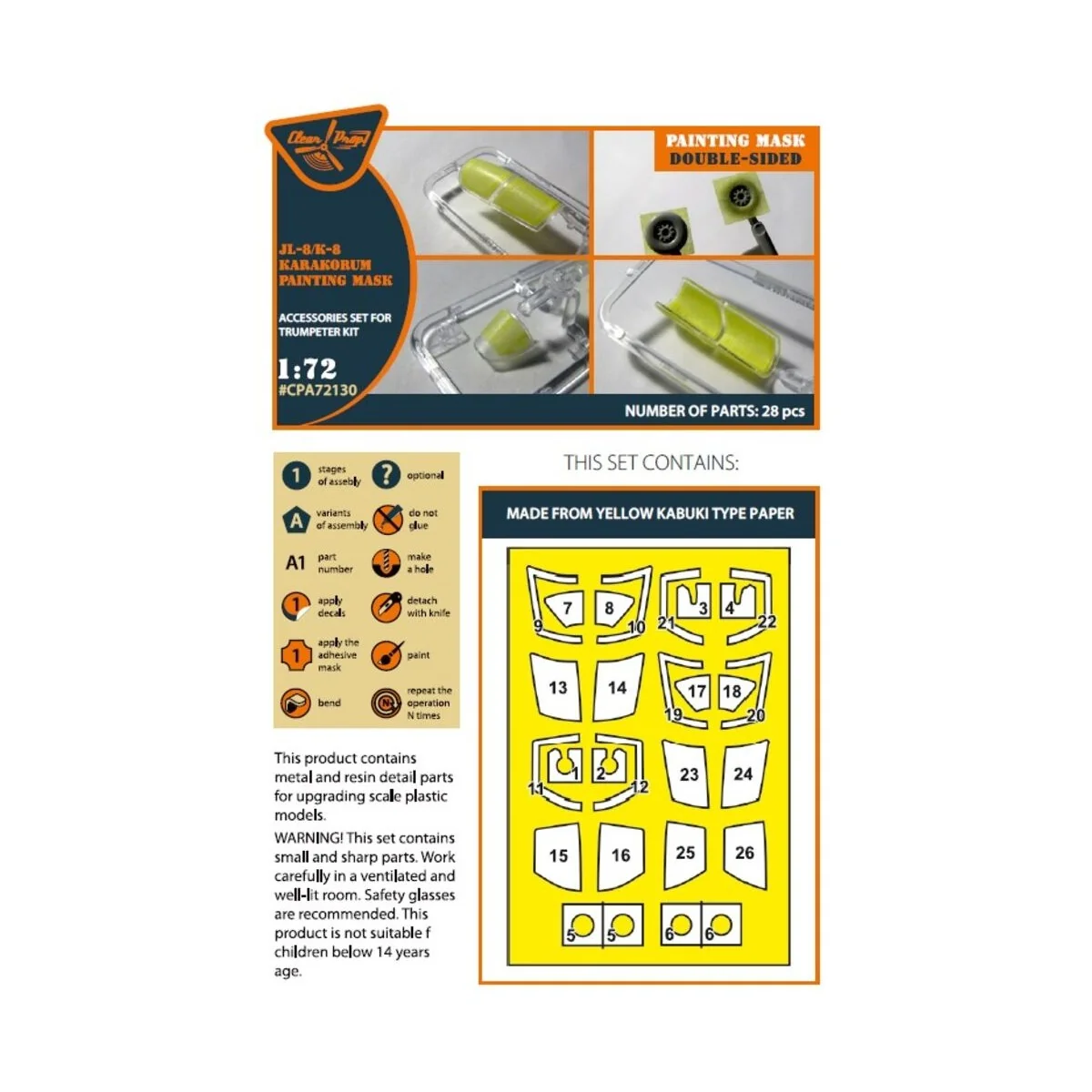 K-8/JL-8 Karakorum double-sided painting mask for Trumpeter kit, 1/... K-8/JL-8 Karakorum double-sided painting mask for Trumpeter kit, 1/...