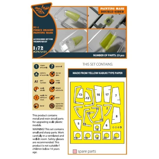 FC-1 Fierce Dragon double-sided painting mask for Trumpeter kit, 1/...