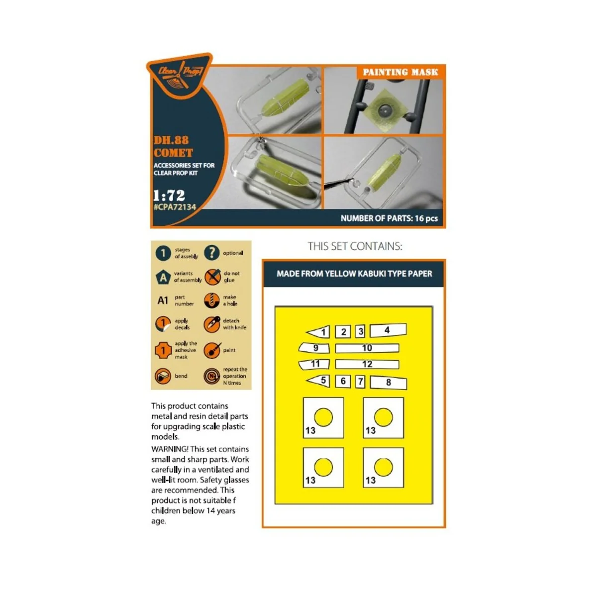 DH.88 Comet painting mask for CP kits, 1/72 - Clear Prop Accessorie... DH.88 Comet painting mask for CP kits, 1/72 - Clear Prop Accessorie...