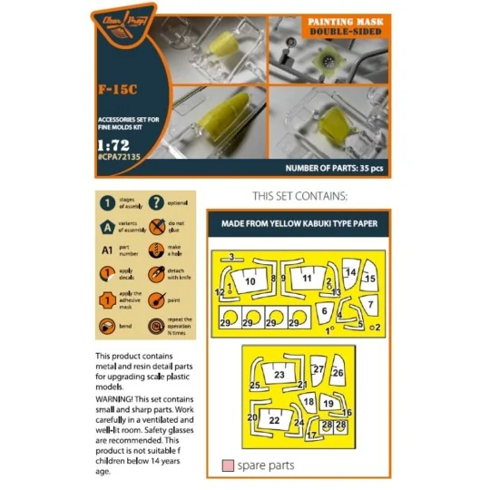 F-15C painting mask for Finemolds kits, 1/72 - Clear Prop Accessori...