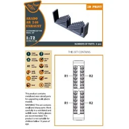 Arado Ar-240 exhausts for REVELL kit, 1/72 - Clear Prop Accessories...