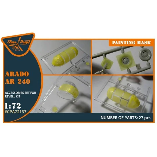 Arado Ar-240 painting mask for REVELL kit, 1/72 - Clear Prop Access...