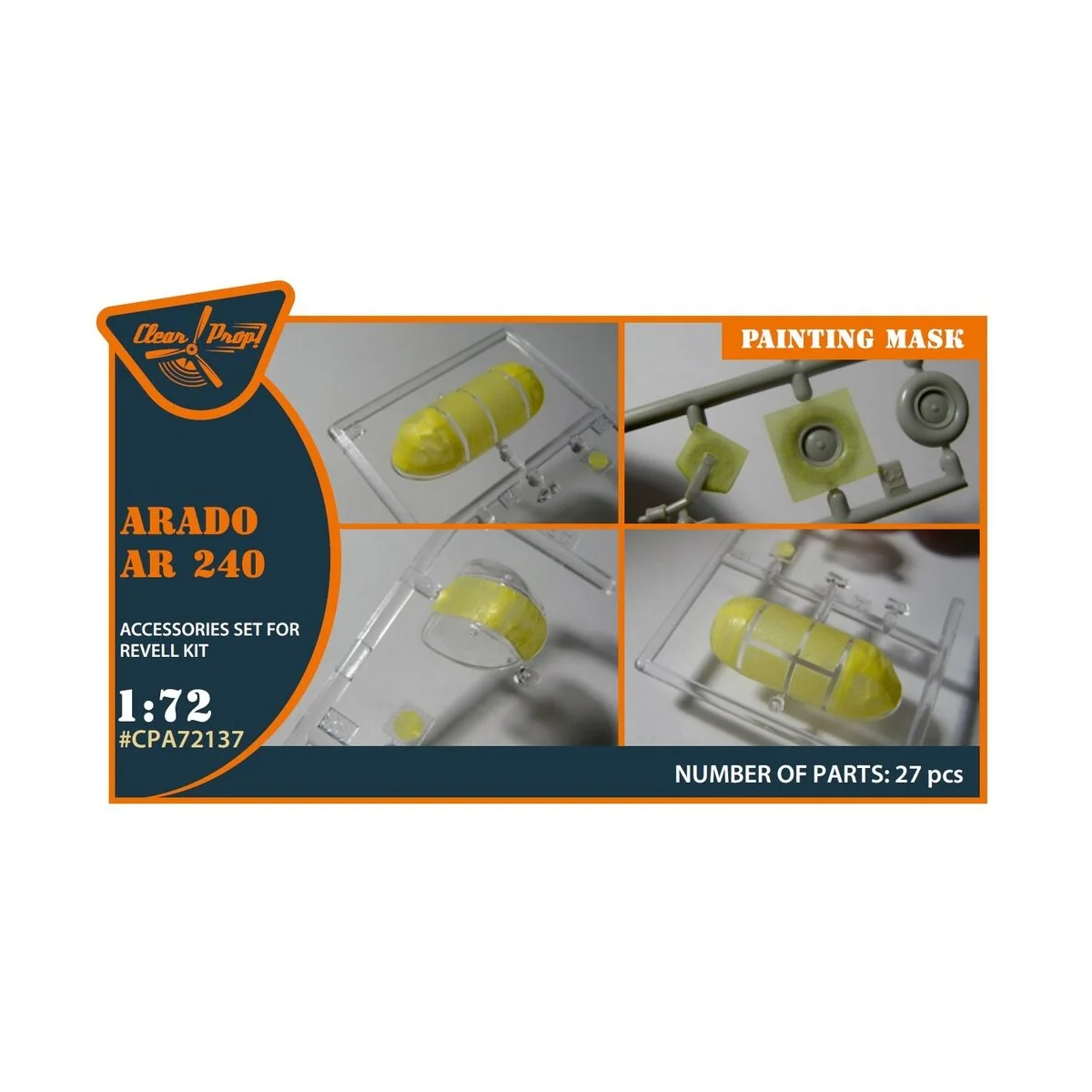 Arado Ar-240 painting mask for REVELL kit, 1/72 - Clear Prop Access...