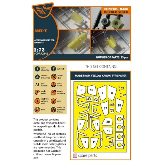 AMX-T double-sided painting mask for Italeri kits, 1/72 - Clear Pro... AMX-T double-sided painting mask for Italeri kits, 1/72 - Clear Pro...