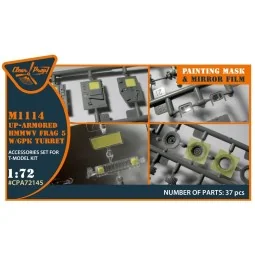 M1114 Up-armored HMMWV Frag 5 W/GPK Turren painting mask for T-Mode...