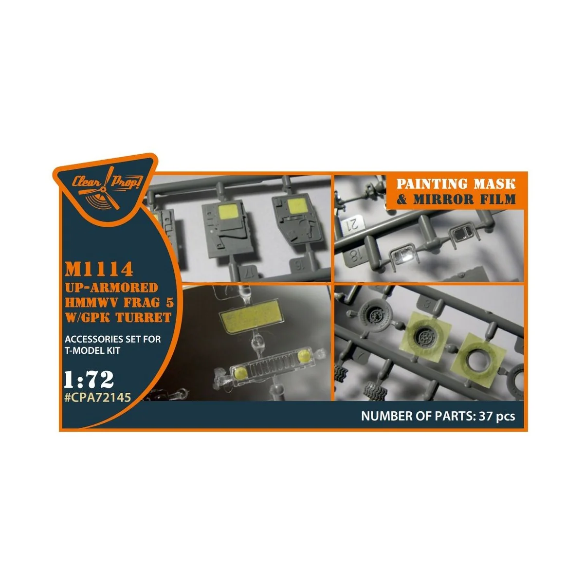 M1114 Up-armored HMMWV Frag 5 W/GPK Turren painting mask for T-Mode... M1114 Up-armored HMMWV Frag 5 W/GPK Turren painting mask for T-Mode...