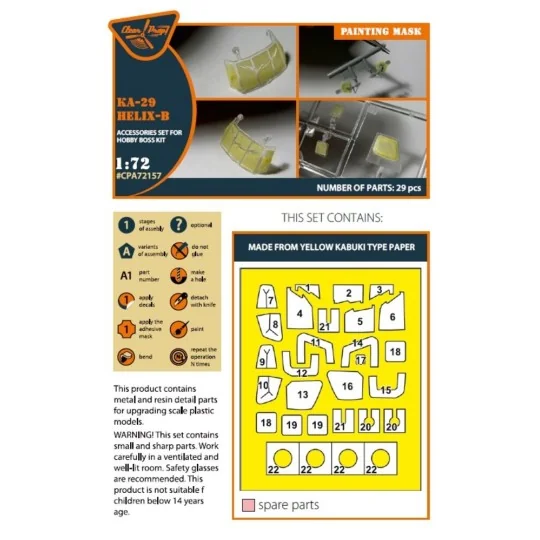 Ka-29 Helix-B painting mask for Hobby Boss kits, 1/72 - Clear Prop ... Ka-29 Helix-B painting mask for Hobby Boss kits, 1/72 - Clear Prop ...