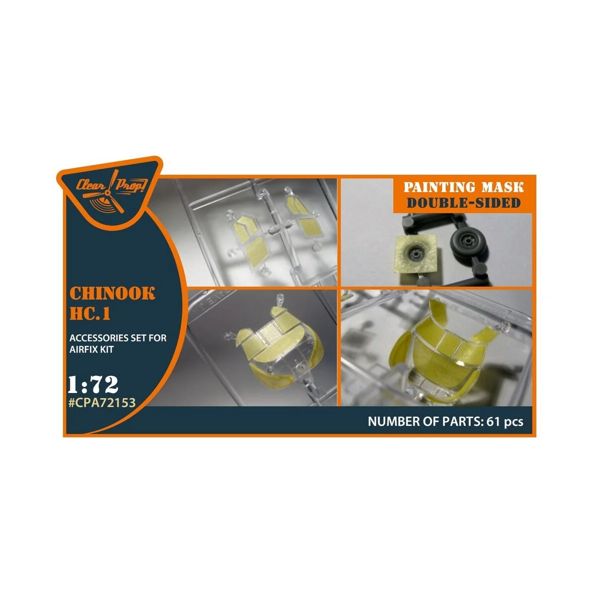 Chinook HC.1 double-sided painting mask for Airfix kit, 1/72 - Clea... Chinook HC.1 double-sided painting mask for Airfix kit, 1/72 - Clea...