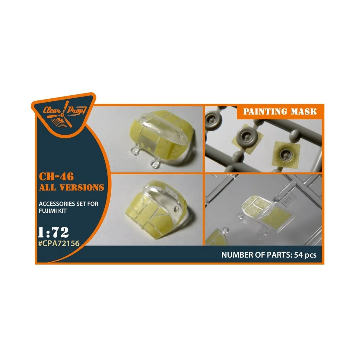 CH-46 painting mask for Fujimi kits, 1/72 - Clear Prop Accessories ...