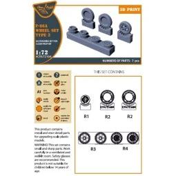 F-86A wheel set type 2 for CP kits, 1/72 - Clear Prop Accessories C...