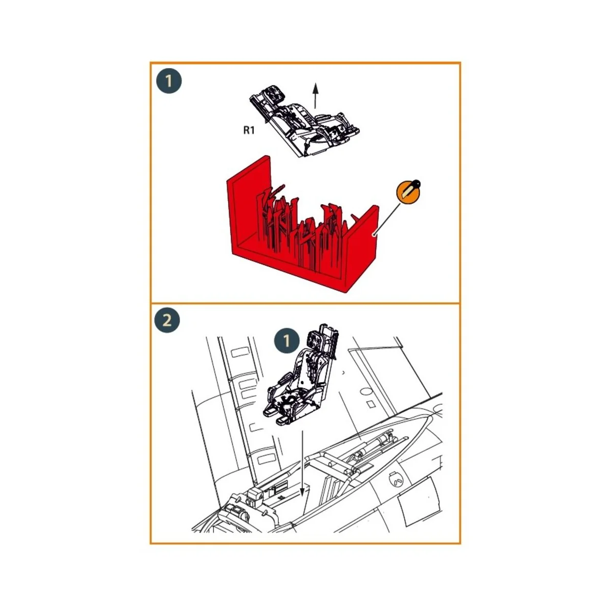 F-86A Ejection seat early for CP kits, 1/72 - Clear Prop Accessorie... F-86A Ejection seat early for CP kits, 1/72 - Clear Prop Accessorie...