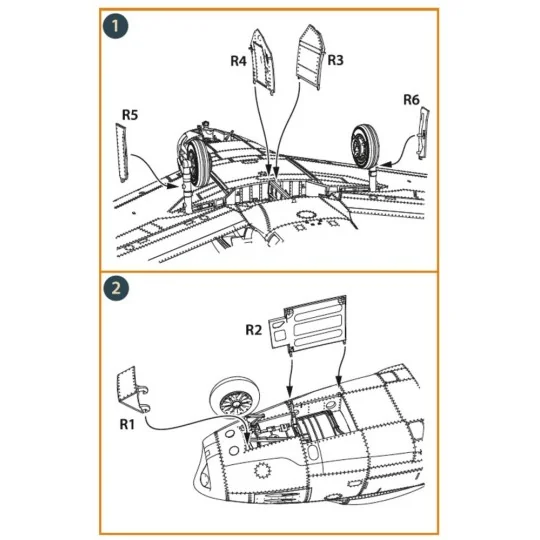 F-86A undercarriage covers for CP kits, 1/72 - Clear Prop Accessori...