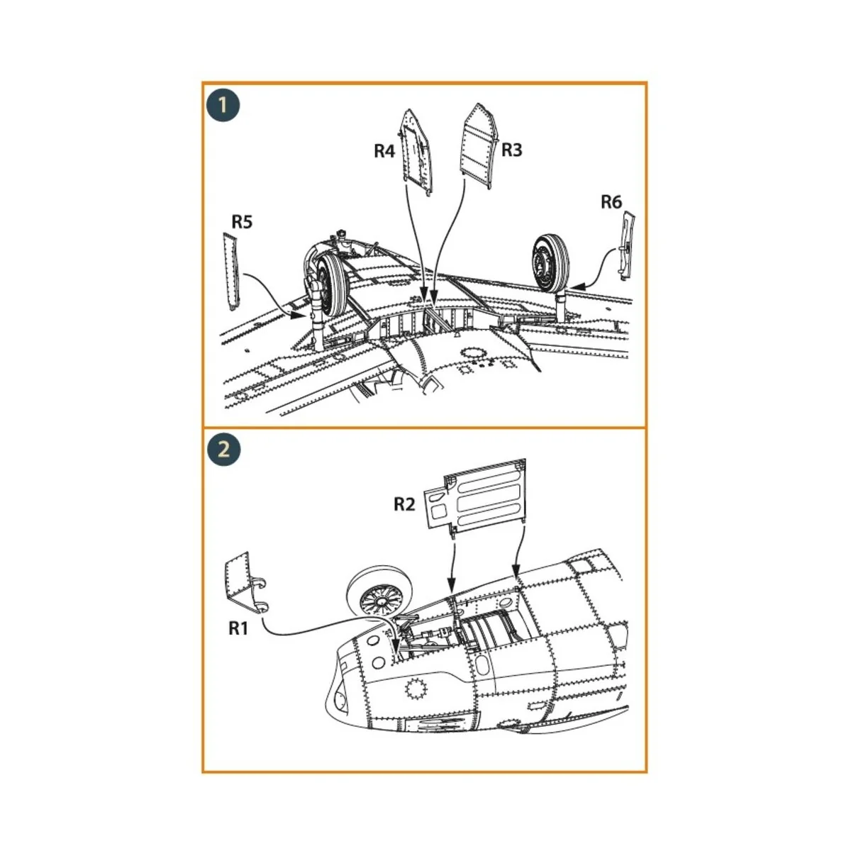 F-86A undercarriage covers for CP kits, 1/72 - Clear Prop Accessori...