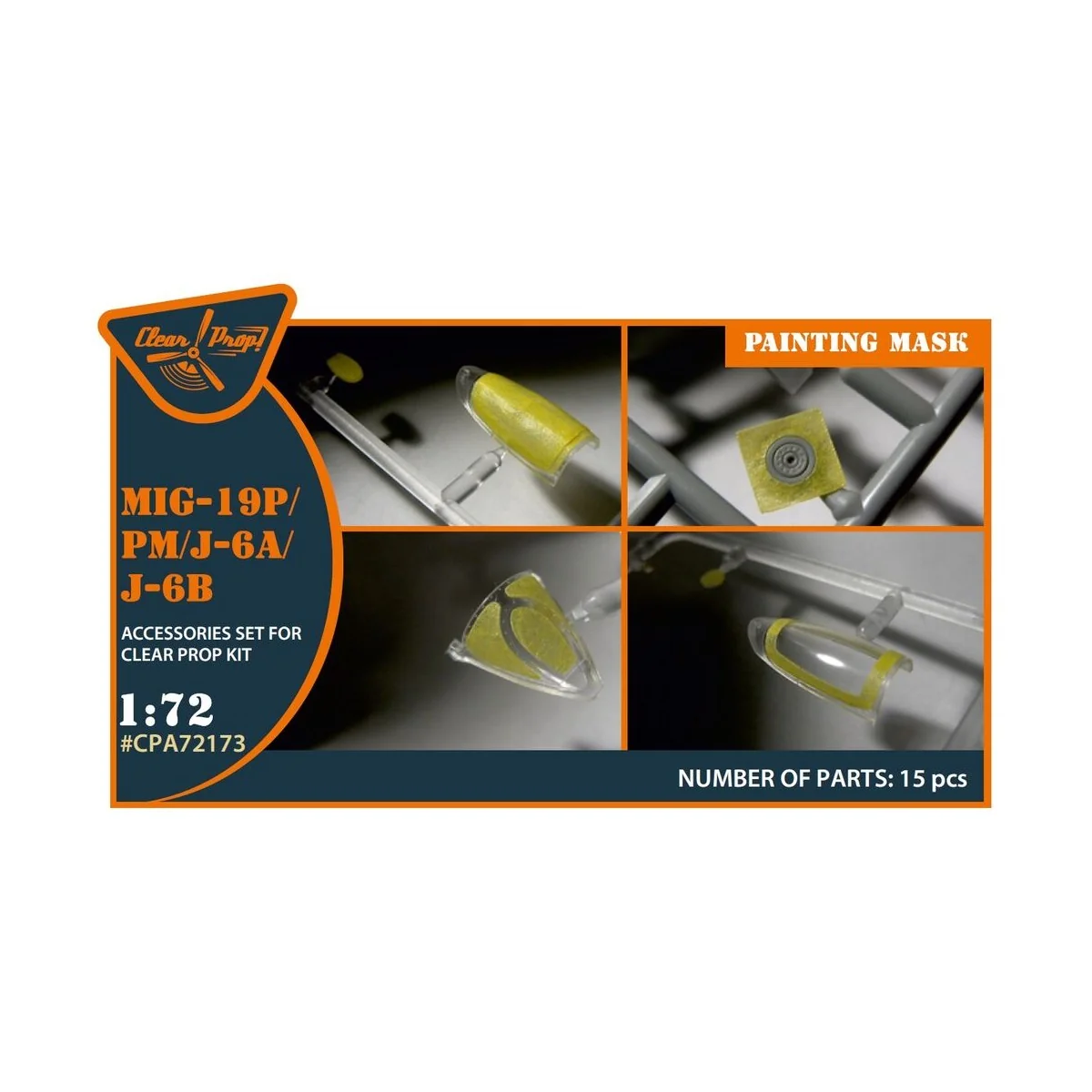 MiG-19P/PM/J-6A/J-6B painting mask for CP kits, 1/72 - Clear Prop A...