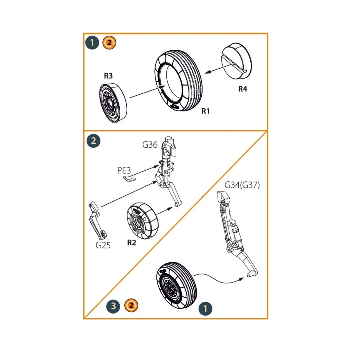 MiG-19 wheel set for CP kits, 1/72 - Clear Prop Accessories CPA72175