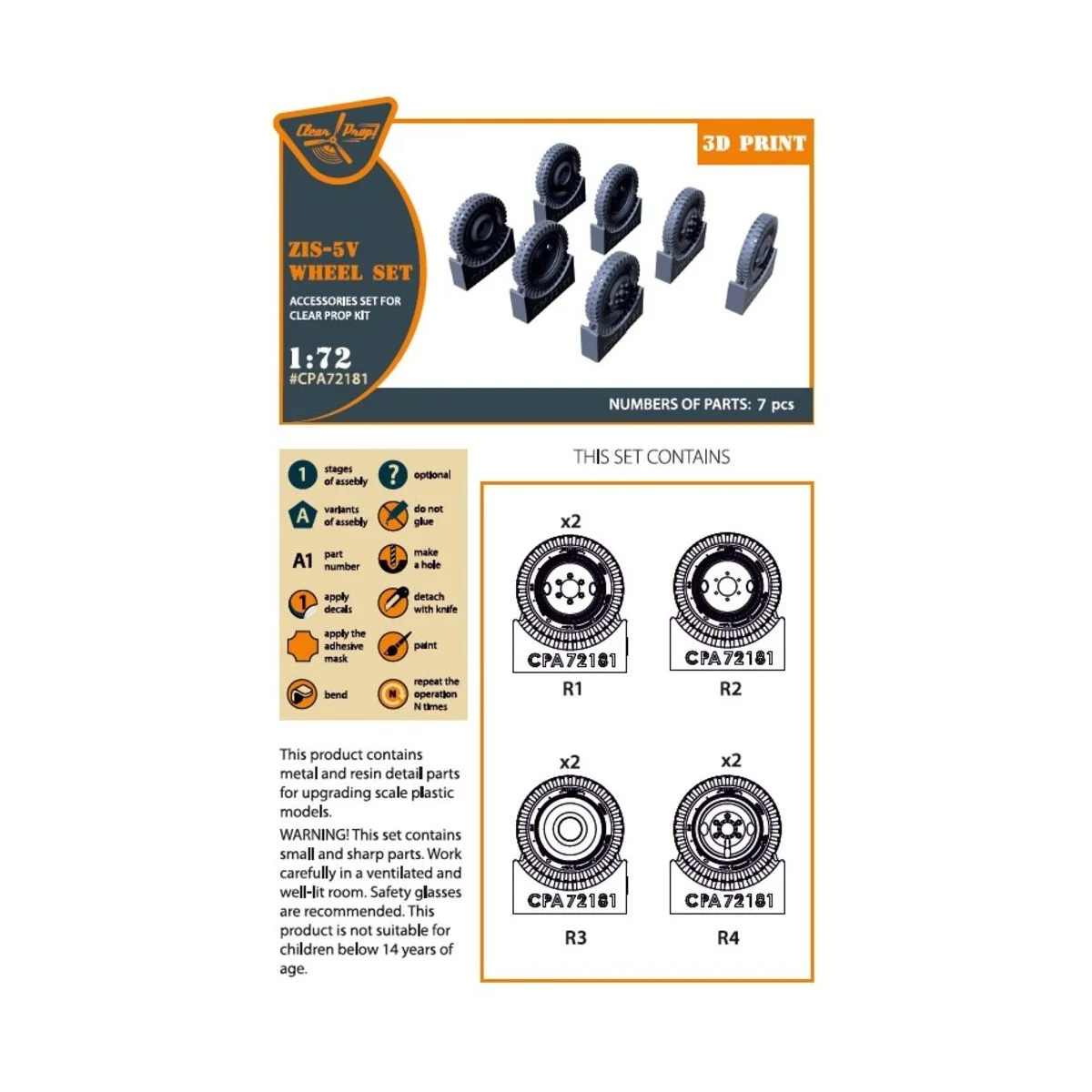 ZiS-5V wheel set, 1/72 - Clear Prop Accessories CPA72181 ZiS-5V wheel set, 1/72 - Clear Prop Accessories CPA72181