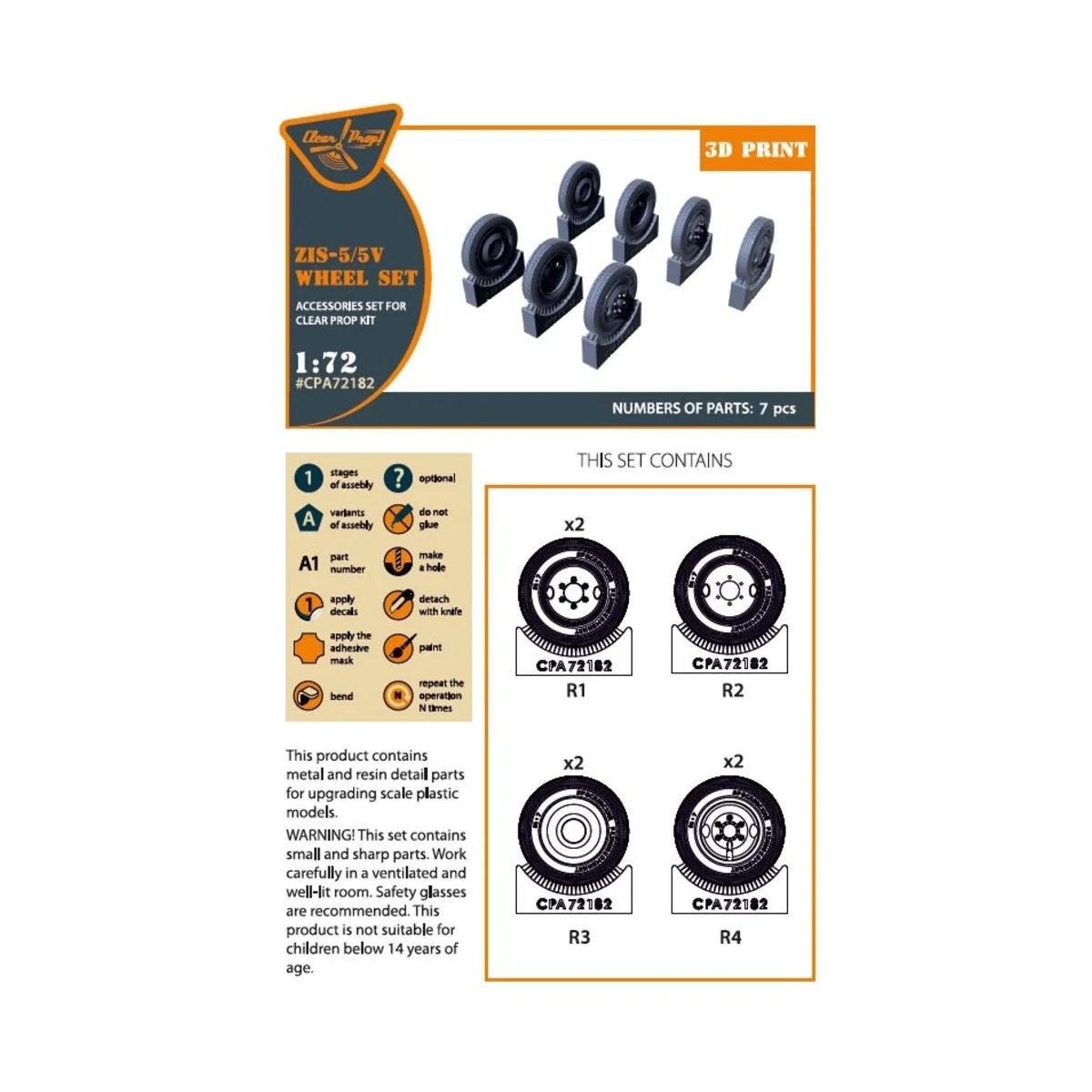 ZiS-5/5V wheel set, 1/72 - Clear Prop Accessories CPA72182