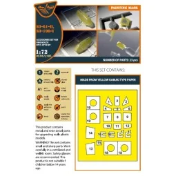 Ki-61-II, Ki-100-I painting mask for Finemolds FP17, FP19 kits, 1/7...