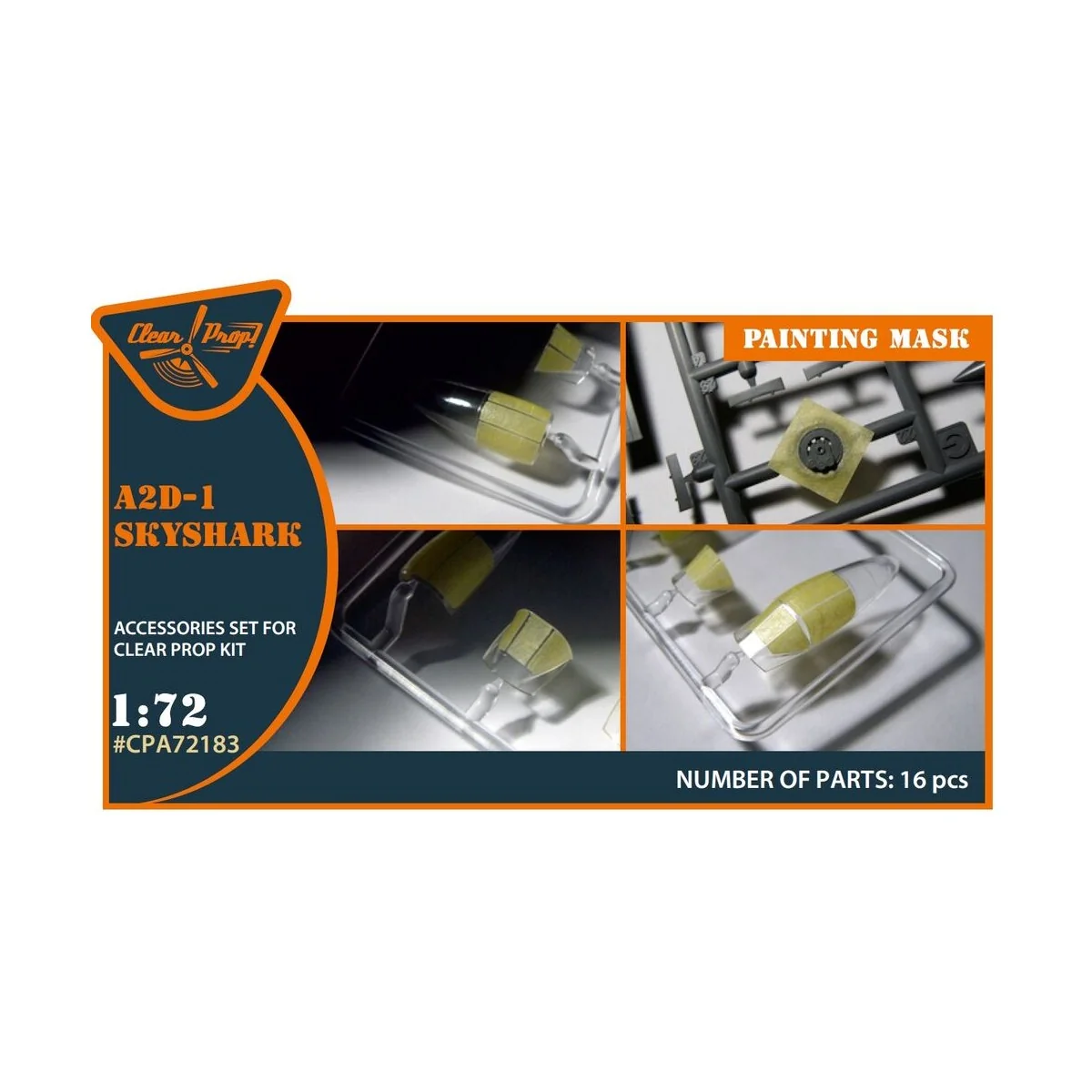 A2D-1 Skyshark painting mask for CP kits, 1/72 - Clear Prop Accesso...