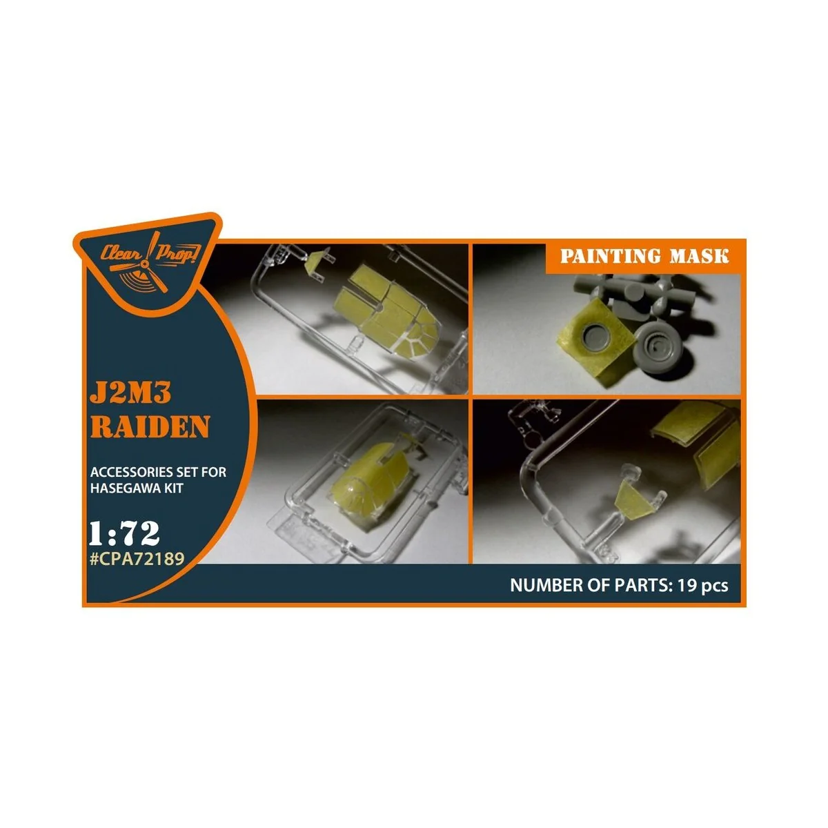 J2M3 Raiden painting mask for Hasegawa kits, 1/72 - Clear Prop Acce... J2M3 Raiden painting mask for Hasegawa kits, 1/72 - Clear Prop Acce...