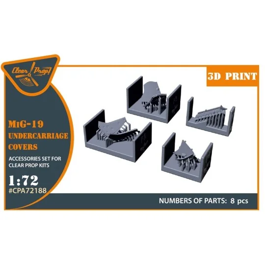 MiG-19 undercarriage covers for CP kits, 1/72 - Clear Prop Accessor...
