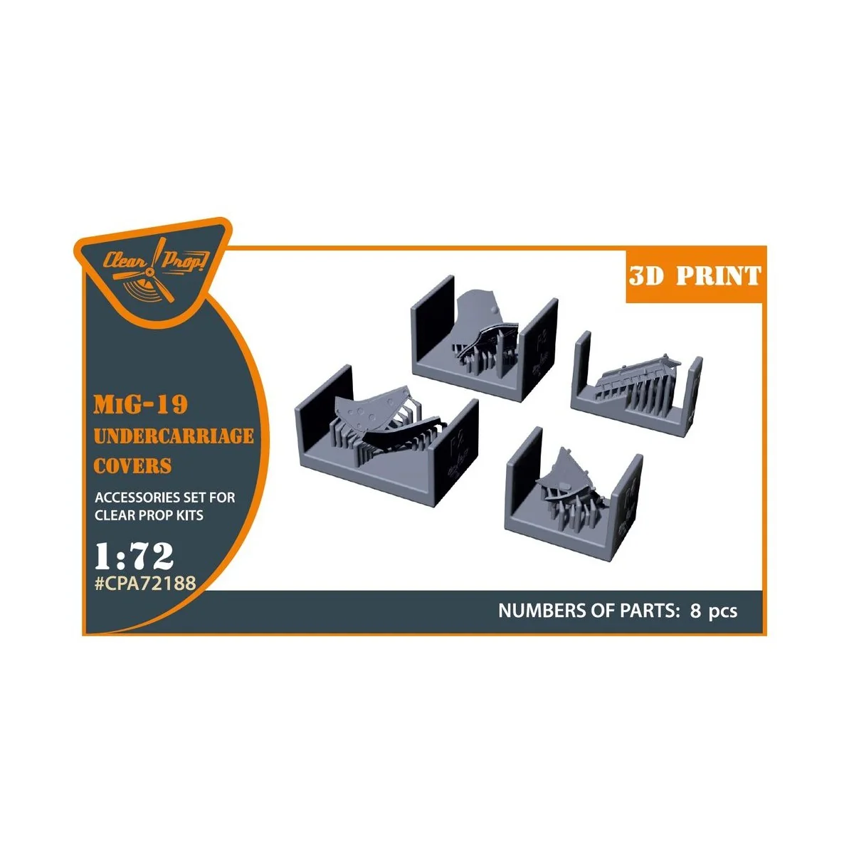 MiG-19 undercarriage covers for CP kits, 1/72 - Clear Prop Accessor...
