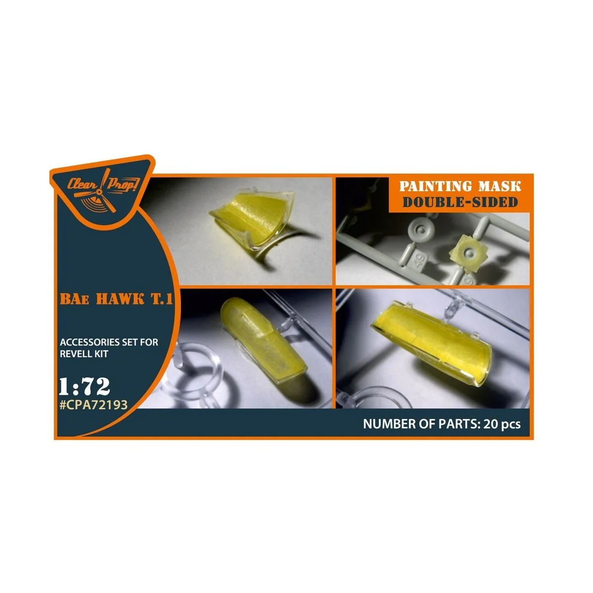 Bat HAWK T.1 double-sided painting mask for REVELL kit, 1/72 - Clea...