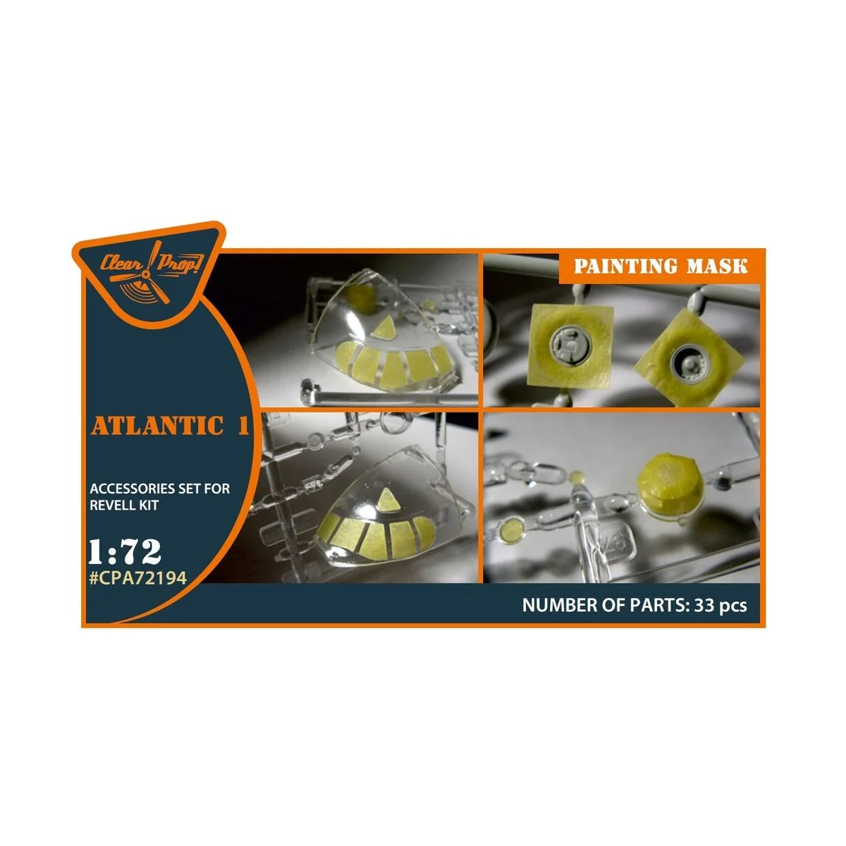 ATLANTIC 1 painting mask for REVELL kit, 1/72 - Clear Prop Accessor...