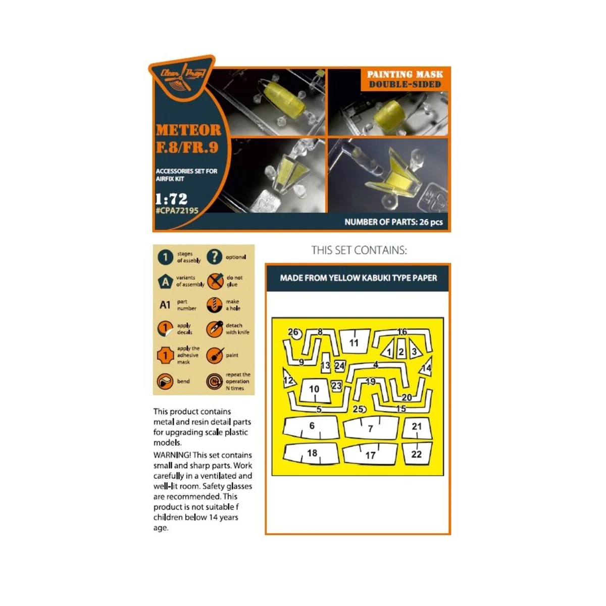 Meteor F.8/FR.9 double-sided painting mask for Airfix kit, 1/72 - C... Meteor F.8/FR.9 double-sided painting mask for Airfix kit, 1/72 - C...