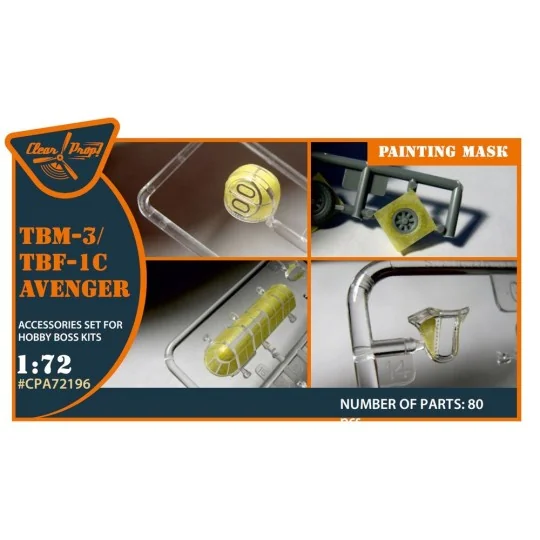 TBM-3/TBF-1C Avenger painting mask for Hobby Boss kit, 1/72 - Clear... TBM-3/TBF-1C Avenger painting mask for Hobby Boss kit, 1/72 - Clear...