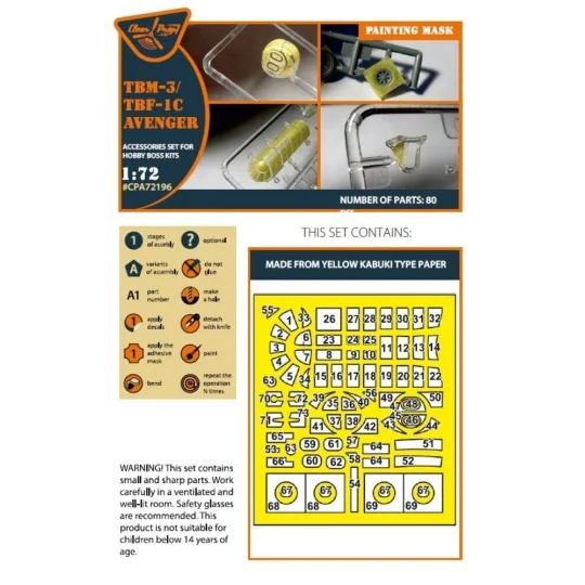 TBM-3/TBF-1C Avenger painting mask for Hobby Boss kit, 1/72 - Clear... TBM-3/TBF-1C Avenger painting mask for Hobby Boss kit, 1/72 - Clear...