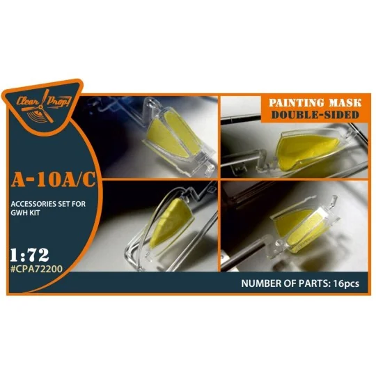 A-10 A/C double-sided painting mask for GWH kit, 1/72 - Clear Prop ... A-10 A/C double-sided painting mask for GWH kit, 1/72 - Clear Prop ...