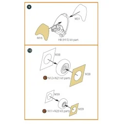 Mirage 2000B/N double-sided painting mask for Modelsvit kit, 1/72 -...