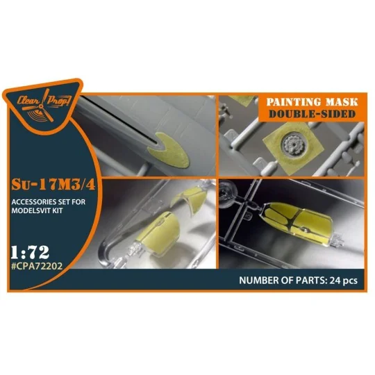 Su-17M3/4 double-sided painting mask for Modelsvit kit, 1/72 - Clea...