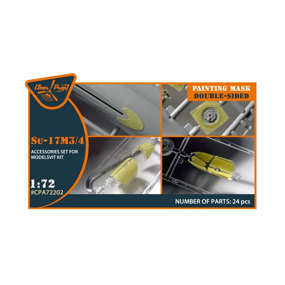 Su-17M3/4 double-sided painting mask for Modelsvit kit, 1/72 - Clea...