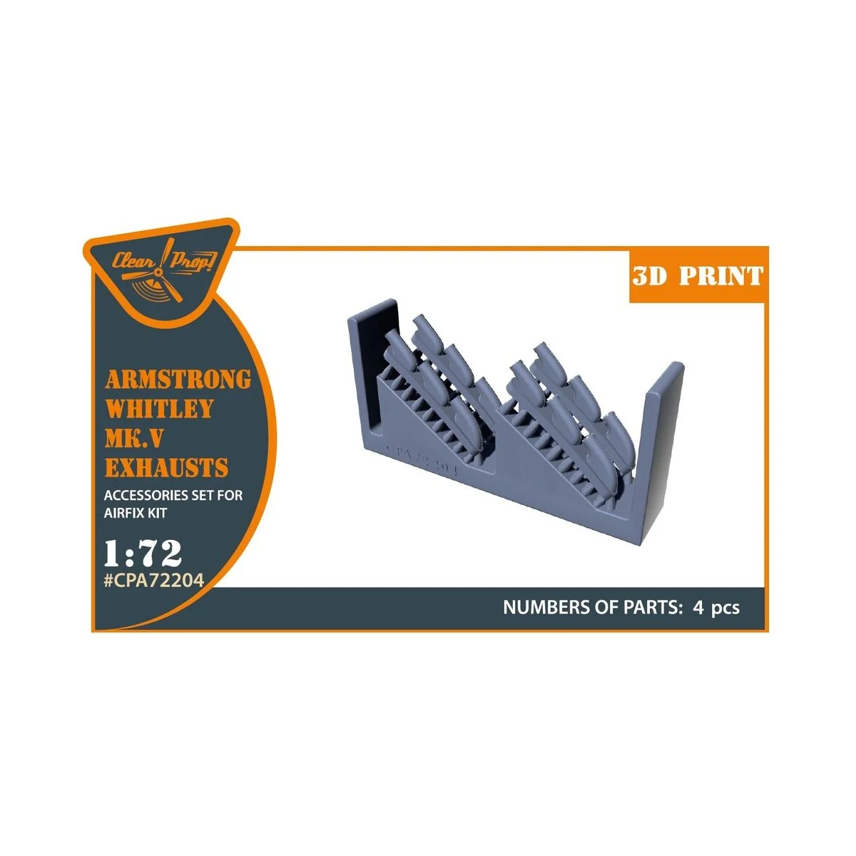 Armstrong Whitley Mk.V exhausts for Airfix kits, 1/72 - Clear Prop ...