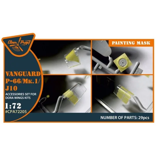 Vanguard P-66/Mk.1/J10 painting mask for Dora Wings kit, 1/72 - Cle... Vanguard P-66/Mk.1/J10 painting mask for Dora Wings kit, 1/72 - Cle...