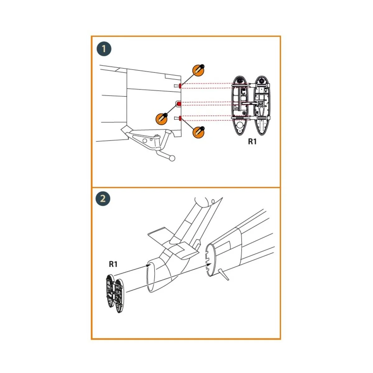 Wessex HC.2 Tail hinge for Airfix kit, 1/72 - Clear Prop Accessorie...