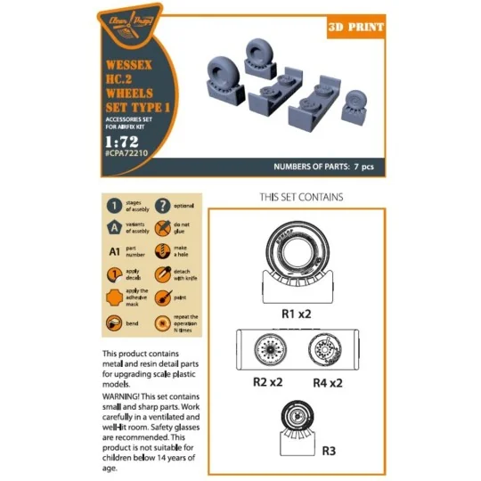 Wessex HC.2 Wheel set type 1 for Airfix kit, 1/72 - Clear Prop Acce... Wessex HC.2 Wheel set type 1 for Airfix kit, 1/72 - Clear Prop Acce...