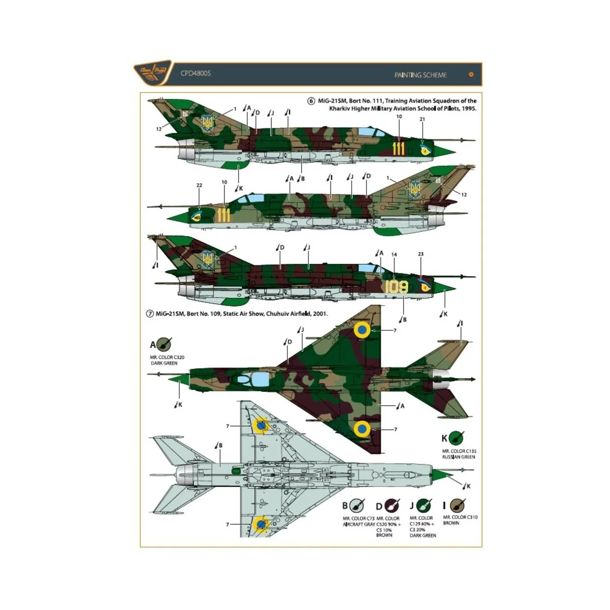 MiG-21 in Ukrainian Service, 1/48 - Clear Prop Accessories CPD48005