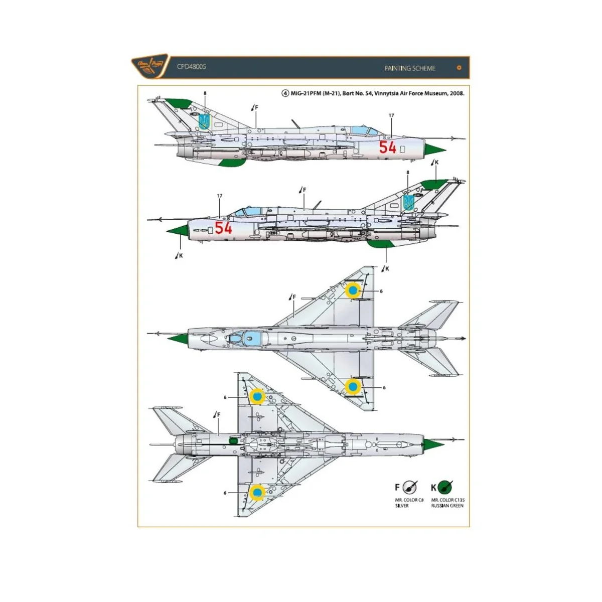 MiG-21 in Ukrainian Service, 1/48 - Clear Prop Accessories CPD48005