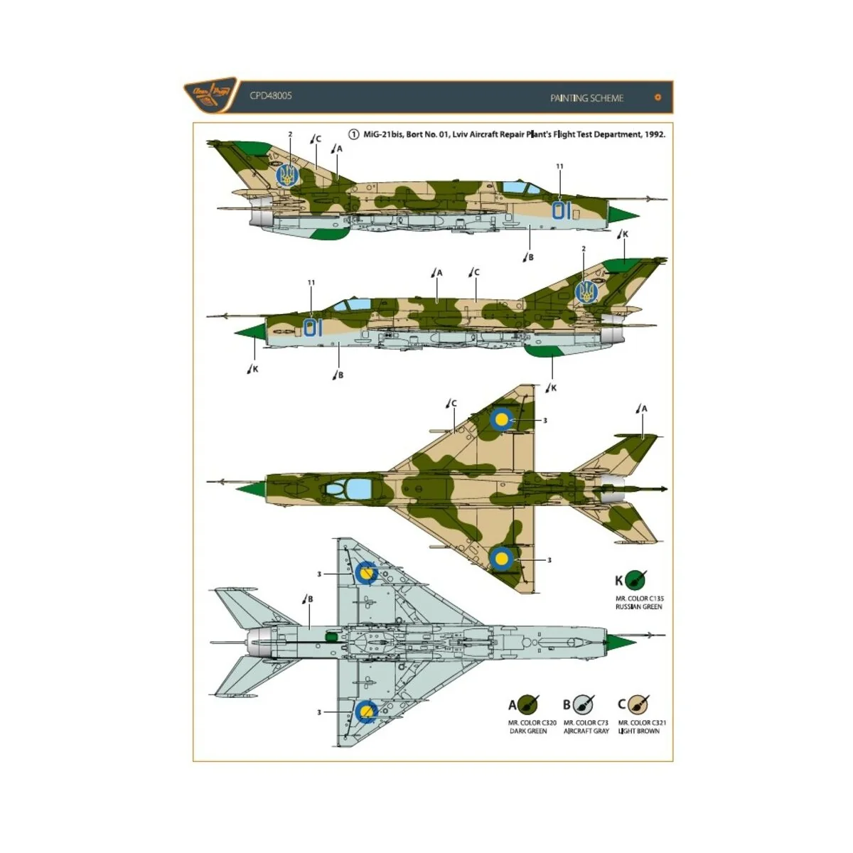 MiG-21 in Ukrainian Service, 1/48 - Clear Prop Accessories CPD48005