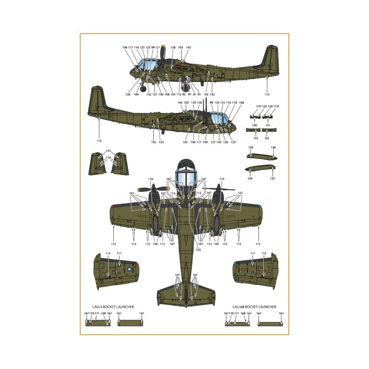 OV-1 A/JOV-1A Mohawk decal set, 1/72 - Clear Prop Accessories CPD72006