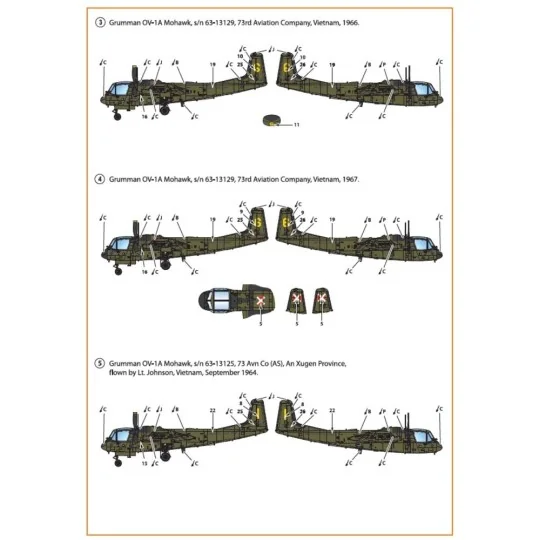 OV-1 A/JOV-1A Mohawk decal set, 1/72 - Clear Prop Accessories CPD72006