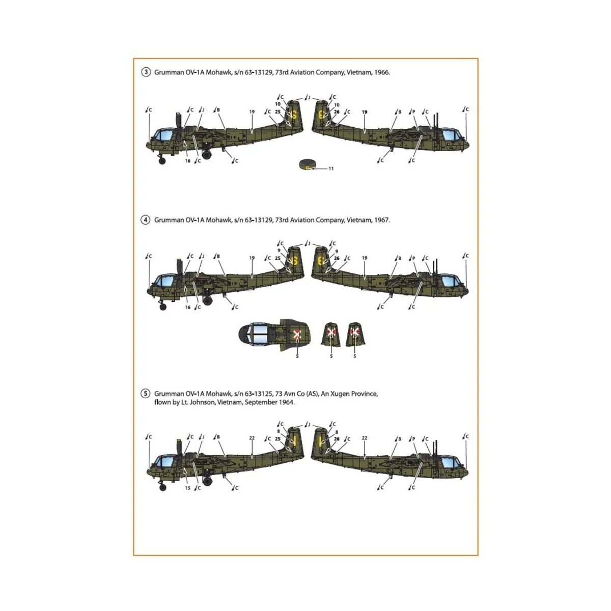 OV-1 A/JOV-1A Mohawk decal set, 1/72 - Clear Prop Accessories CPD72006