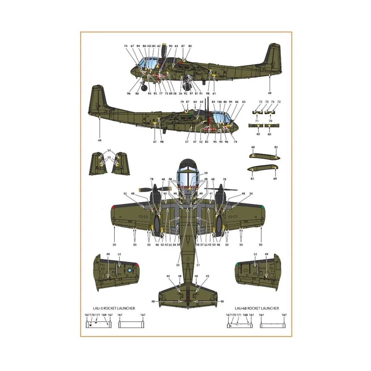 OV-1 A/JOV-1A Mohawk decal set, 1/72 - Clear Prop Accessories CPD72006